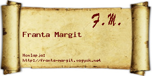 Franta Margit névjegykártya